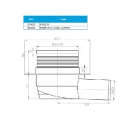 Podlahová vpusť boční 100x100, stavitelná, nerez DN50, suchá klapka   SI50C01